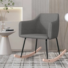 vidaXL Κουνιστή Πολυθρόνα Σκούρο Γκρι Υφασμάτινη