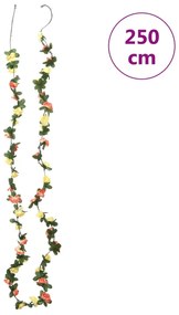 vidaXL Γιρλάντες Λουλουδιών Χριστουγεν. 6τεμ Spring Κόκκινο Ηλ. 250εκ