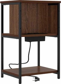 vidaXL Κομοδίνο Καφέ δρυς 38 x 31 x 61 εκ Επεξεργασμένο ξύλο
