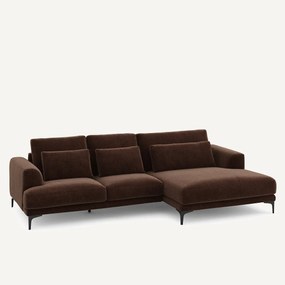 Γωνιακός καναπές XL δεξιός, από βελούδινο chenille, MARSILE