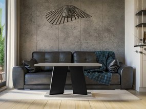 Τραπεζάκι σαλονιού Goodyear 108, Γκρι, Μαύρο, 60x70x110cm, 30 kg, Πλαστικοποιημένη μοριοσανίδα, Γωνιακό | Epipla1.gr