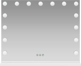 vidaXL Καθρέφτης Vanity LED Λευκό 58 x 10 x 47 εκ Γυαλί και Χάλυβας