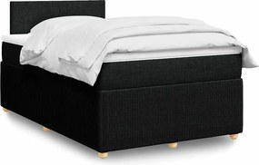 vidaXL Κρεβάτι Boxspring με Στρώμα Μαύρο 120x200 εκ. Υφασμάτινο