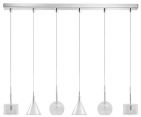 Κρεμαστό Φωτιστικό Ράγα 6xG9 Γυαλί Luma Lighting-114-01047-13BR-clear-Διάφανο 114-01047-13BR-clear