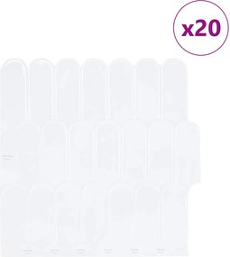 vidaXL Πλακάκι Φτερού 20 τεμ. Λευκό 30 x 30 cm Πολυουρεθάνη και PET