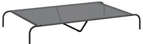 vidaXL Ανυψωμένο κρεβάτι σκύλου γκρι 150x90x20 cm Textilene και χάλυβα