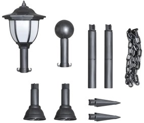 vidaXL Φωτιστικά Ηλιακά 4 τεμ. με Αλυσίδα και Στύλους