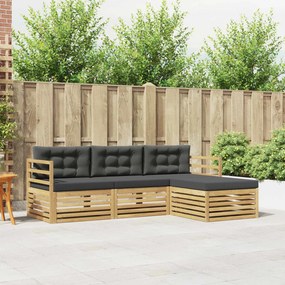 vidaXL Σειρά Καναπέ Εξωτερικού 4 pcs Άσπρο και Ανθρακί Πολυεστέρας