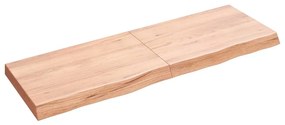 Ράφι Τοίχου Ανοιχτό Καφέ 120x40x(2-6)εκ. Επεξ. Μασίφ Ξύλο Δρυός