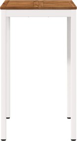 vidaXL Τραπέζι μπαρ κήπου Φυσικό και Λευκό 60 x 60,5 x 105 εκ