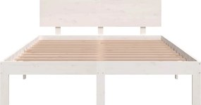 vidaXL Πλαίσιο Κρεβατιού Λευκό 150 x 200 εκ. Μασίφ Ξύλο King Size