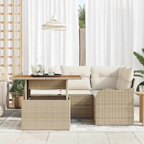 vidaXL Σετ Καναπέ Κήπου 5 pcs μπεζ και κρεμ 100 x 55 x 73 εκ