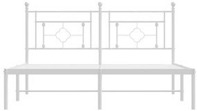 vidaXL Πλαίσιο Κρεβατιού με Κεφαλάρι Λευκό 150 x 200 εκ. Μεταλλικό