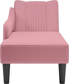 vidaXL Σαλόνι Σαλόνι με δεξί μπράτσο ροζ βελούδο