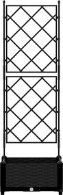 vidaXL Γλάστρα Κήπου Μαύρο 40 x 40 x 125,5 εκ. PP