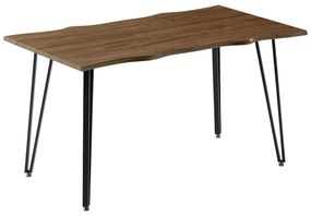 Intrahome Τραπέζι Izzac Intrahome επιφάνεια MDF καρυδί-πόδι μαύρο μέταλλο 140x80x76εκ | SKU: INTRAPA-389111136