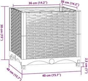 vidaXL Ζαρντινιέρα 40 x 40 x 38 εκ. από Πολυπροπυλένιο