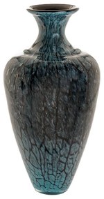 Βάζο Γυάλινο 84761 25x50cm Blue-Black Γυαλί