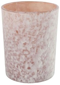 Κηροπήγιο Snow 013.789404 10x12cm Pink Glass