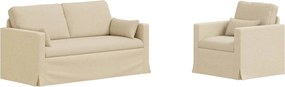 vidaXL Σετ Καναπέ 2 pcs Κρεμ 158 x 78 x 80 εκ ύφασμα