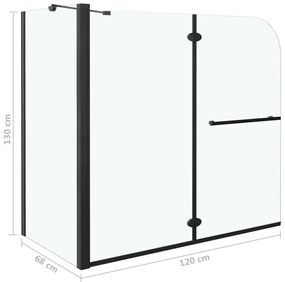 vidaXL Καμπίνα Μπανιέρας Πτυσσόμενη Μαύρη 120 x 68 x 130 εκ. από ESG