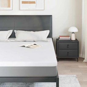 vidaXL Στρώμα επικάλυψης Λευκό 200 x 200 cm Ζακάρ ύφασμα