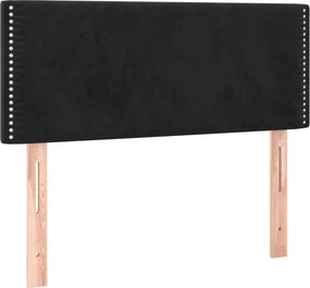 vidaXL Κρεβάτι Boxspring με Στρώμα Μαύρο 90x200 εκ. Βελούδινο