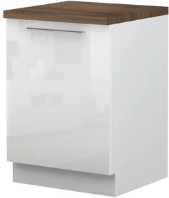Επιδαπέδιο ντουλάπι Raval R-60-1K-Λευκό - Λευκό γυαλιστερό - 60.00Χ60.00Χ88.00cm