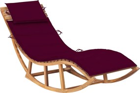 vidaXL Ξαπλώστρα Κουνιστή από Μασίφ Ξύλο Teak με Μαξιλάρι