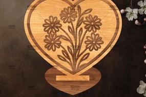 Σετ των 2 Intra απο ξύλο plywood 3mm-4mm πάχος – Βάση κοπής με λέιζερ καρδιάς Valentine Δίασταση  20x20 cm INTRAFABR-114392473