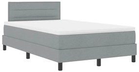 vidaXL Κρεβάτι box spring με στρώμα Ανοιχτό γκρι 120 x 200 cm ύφασμα
