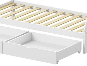 Παιδικό κρεβάτι Lalitto τ.Montessori με 2 συρτάρια pakoworld ξύλο πεύκου σε λευκή απόχρωση 90x190εκ