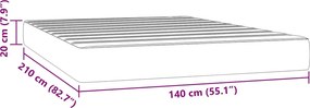 vidaXL Στρώμα με Pocket Springs 140 x 210 x 20 εκ. Ροζ