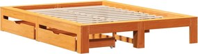 vidaXL Σκελετός Κρεβ. Χωρίς Στρώμα Καφέ Κεριού 150x200 εκ Μασίφ Πεύκο