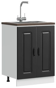 Ντουλάπι βάσης νεροχύτη Kalmar Μαύρο 60x46x81,5 εκ. Επεξ. Ξύλο