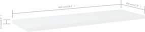vidaXL Ράφια Βιβλιοθήκης 4 τεμ. Λευκά 60x20x1,5 εκ. από Επεξ.Ξύλο