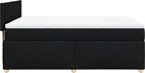 vidaXL Κρεβάτι Boxspring με Στρώμα Μαύρο 160x200 εκ. Υφασμάτινο
