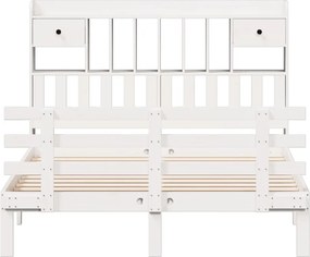 vidaXL Κρεβάτι Βιβλιοθήκη Χωρίς Στρώμα 140x200 εκ Μασίφ Ξύλο Πεύκο