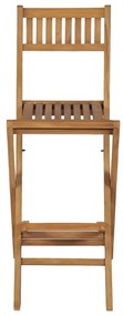 vidaXL Καρέκλες Μπαρ Εξωτερ. Χώρου Πτυσσόμενες 2 τεμ. Μασίφ Ξύλο Teak