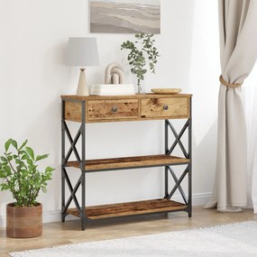 vidaXL Κονσόλα Ξύλου 75x28x75 εκ. Κατασκευασμένο από ξύλο και ατσάλι