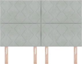 vidaXL Κεφαλάρι Ανοιχτό γκρι 160 cm Βελούδο