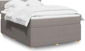 vidaXL Κρεβάτι Boxspring με Στρώμα Taupe 140x190 εκ. Υφασμάτινο