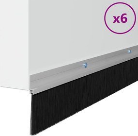 vidaXL Σφραγίδες πόρτας με βούρτσες που προσαρτώνται 6 pcs Ασημί