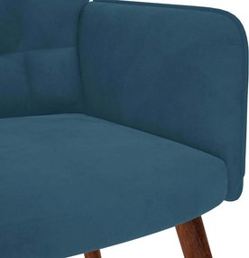 vidaXL Πολυθρόνα Relax Μπλε Βελούδινη