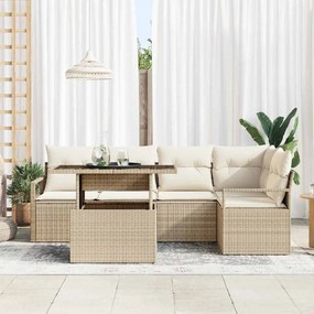 vidaXL Σετ Καναπέ Κήπου 6 pcs μπεζ και κρεμ 100 x 55 x 73 εκ