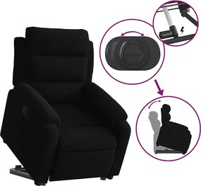 vidaXL Πολυθρόνα Ανακλινόμενη με Ανύψωση Μαύρο Βελούδινη