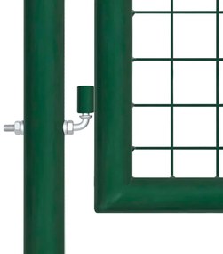 Πόρτα Περίφραξης με Πλέγμα Πράσινη 400 x 100 εκ. Ατσάλινη - Πράσινο