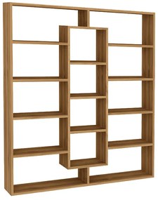 Βιβλιοθήκη Ample Megapap χρώμα καρυδί 125x22x135,7εκ.