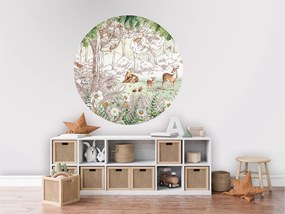 Forest Friends Spring II Ταπετσαρια Τοιχου Πρασινο Στρογγυλη 80cm