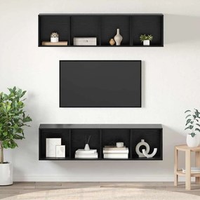 vidaXL Σετ επίπλου τηλεόρασης 3 pcs Μαύρη δρυς Επεξεργασμένο ξύλο